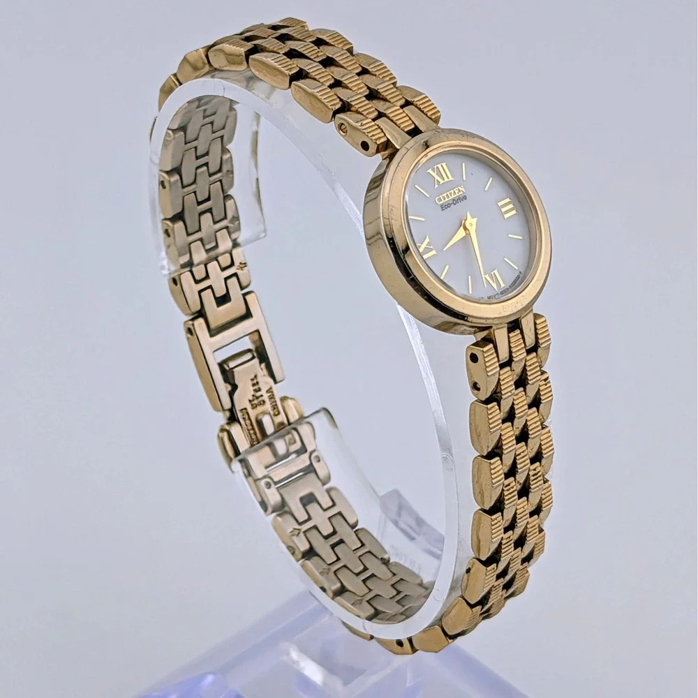 Citizen Eco-Drive B023-S015481 Women's Watch Gold Tone Sunburst New Capacitor